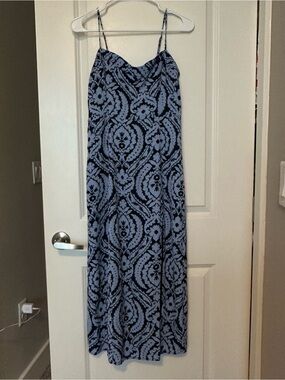 Abercrombie & Fitch Blue and Navy Paisley Maxi Slip Dress